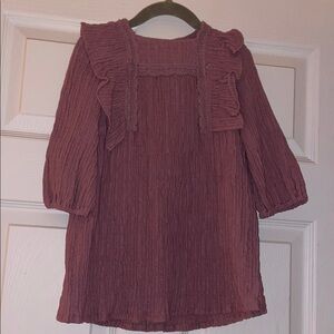 Girls Zara Purple Dress with Flowy Fit and Ruffled Details
